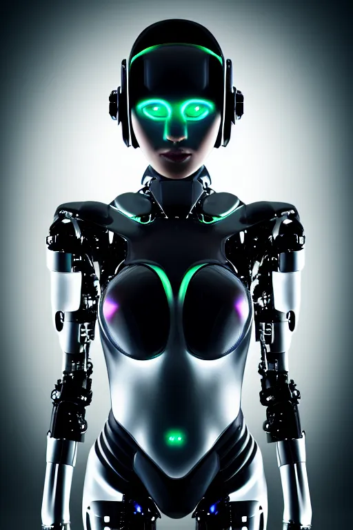 Image similar to cybernetic high tech catgirl, sci - fi, cyberpunk, futurism, exoskeleton, strong artificial intelligence, symmetry, cinematic, elegant, luxury, professional studio light, perfect composition, dlsr photography, sharp focus, 8 k, ultra hd, sense of awe, highly detailed, hyper realistic, intricate, high fashion journal cover