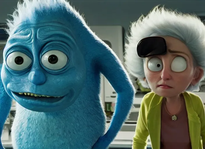 Image similar to film still of rick sanchez in the new scifi movie 4 k,,,,,,,,,,,,,,,,,,,,,,,,,,,,,,,,,,,,,,,,,,,,,,,, monsters inc rick and morty