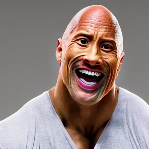 Prompt: dwayne johnson with a funny face