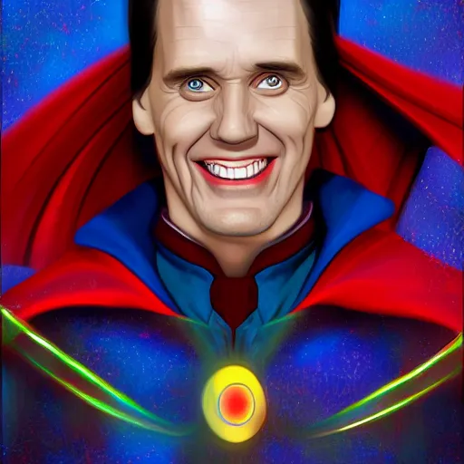 Image similar to Digital painting of Jim Carrey as Doctor Strange