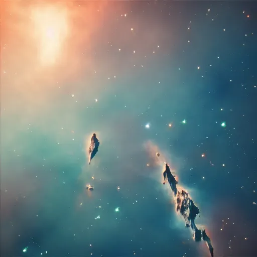 Image similar to still photo of eagle nebula, crisp quality and light reflections, unreal engine 5 quality render