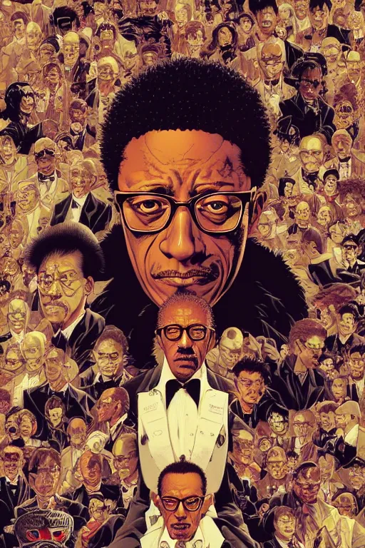 Image similar to poster of gustavo fring, by yoichi hatakenaka, masamune shirow, josan gonzales and dan mumford, ayami kojima, takato yamamoto, barclay shaw, karol bak, yukito kishiro