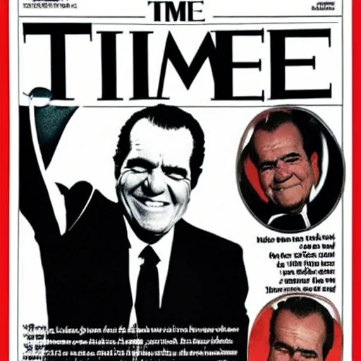 Image similar to Richard Nixon joyfully clubbing seals, photojournalism, cover of time magazine