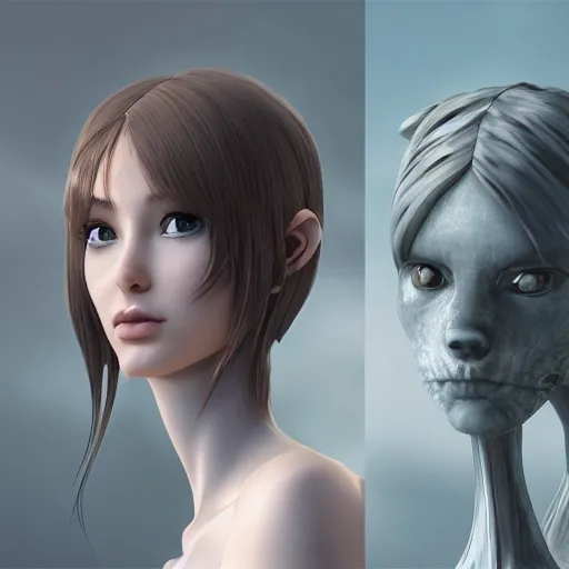 Image similar to human-like characters with animal ears, 4k, sharp focus, photorealistic