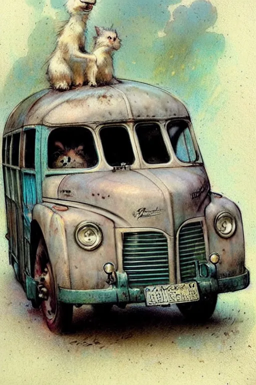 Image similar to ( ( ( ( ( 1 9 5 0 s bus. muted colors. ) ) ) ) ) by jean - baptiste monge!!!!!!!!!!!!!!!!!!!!!!!!!!!