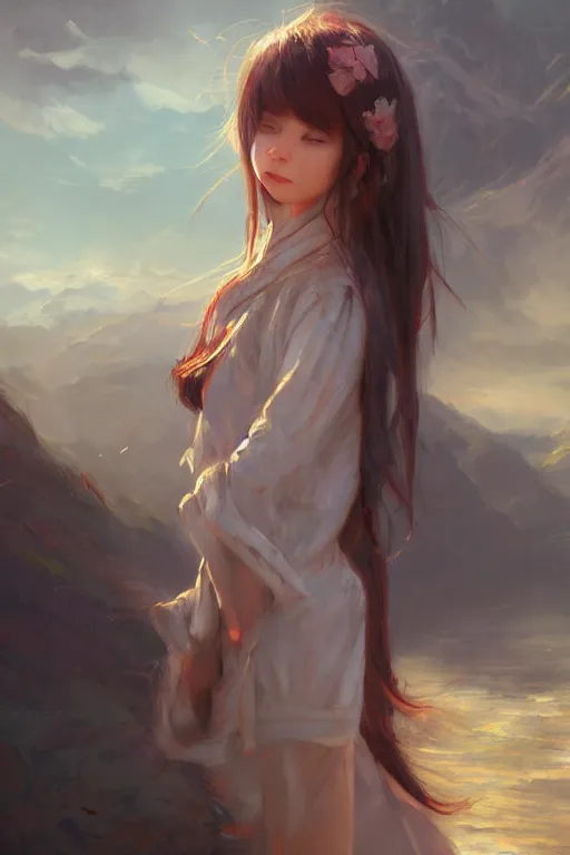 Image similar to a portrait of a character in a scenic environment by wlop