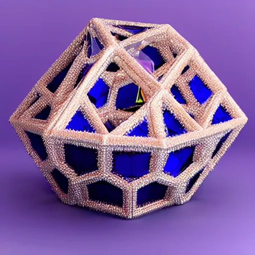 Image similar to the most beautiful sapphire crystal dodecahedron ballerina in the world