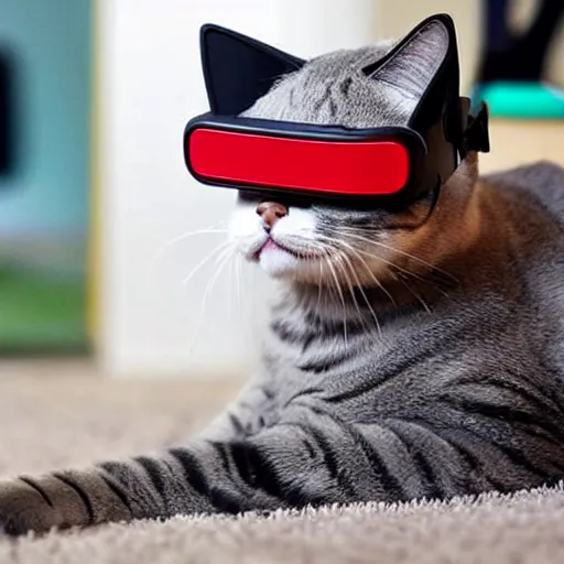 Image similar to cat wearing vr goggles