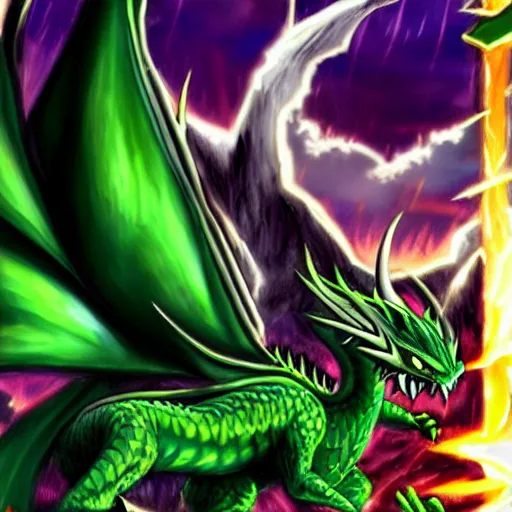Image similar to green dragon, yugioh style