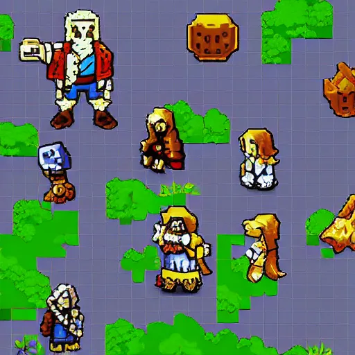 Image similar to pixel art character sprites for an 8-bit indie rpg