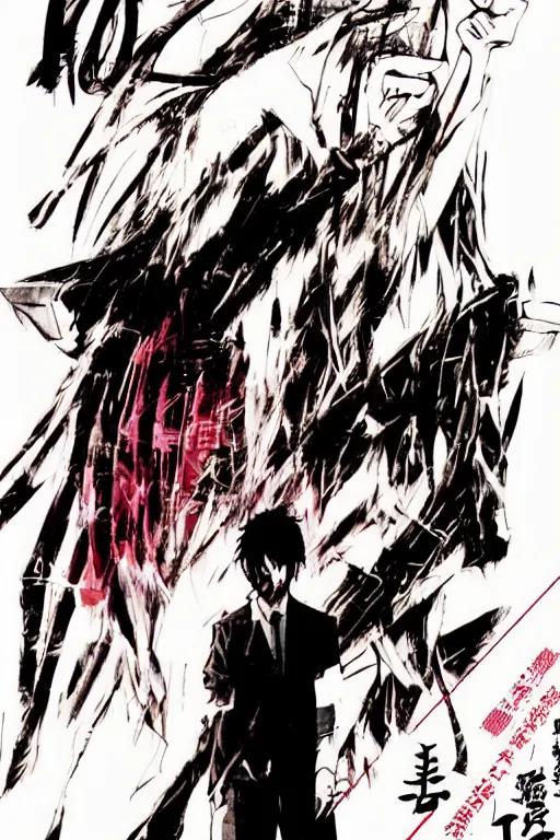 Prompt: professionally drawn 9 0 s seinen seinen seinen mature cyberpunk horror detective action manga comic cover, full color, beautifully drawn coherent professional, drawn by ilya kuvshinov, ilya kuvshinov, and hiromu arakawa and tsutomu nihei. japanese script kanji hiragana on the cover. simplistic minimalist.