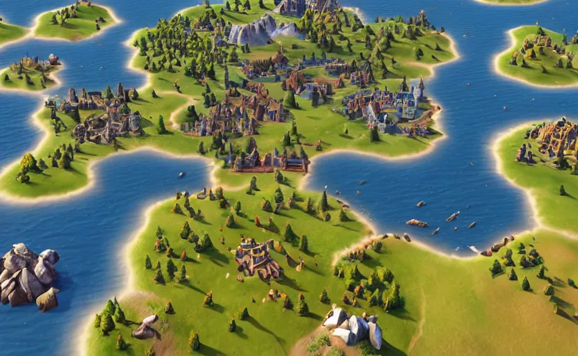 Image similar to “screen shot of civilization 6”