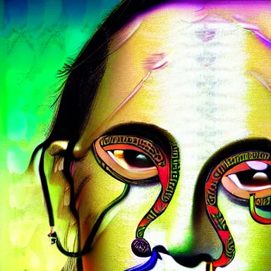 Image similar to portrait of a uncanny artist by Chor Boogie and Salvador Dali collaboration, digital art, mix of aesthetics, close up, high details