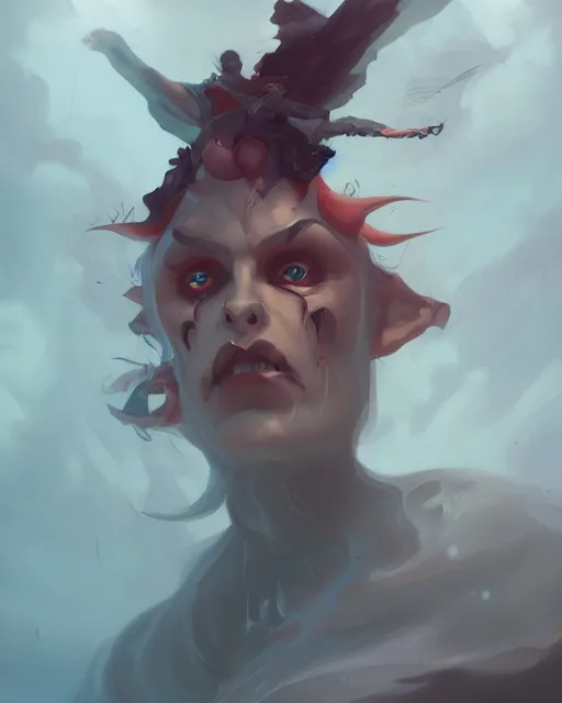 Image similar to portrait of a demon by peter mohrbacher. photographic, photography. trending on artstation