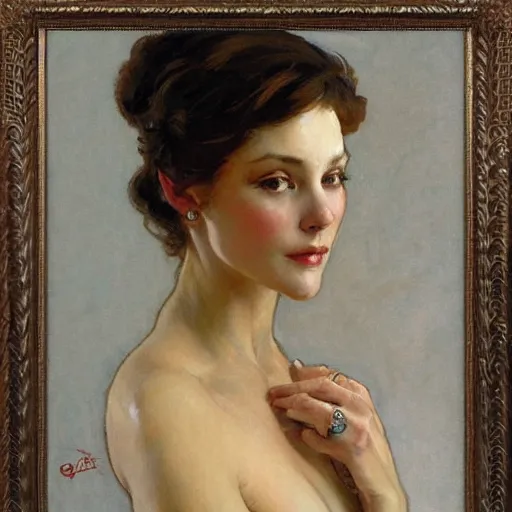 Image similar to intricately detailed portrait of a beautiful woman by gil elvgen, greg manchess, mucha