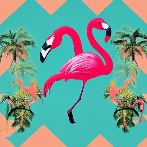 Image similar to the flamingo cafe by william maranci, weirdcore folk album cover artstation behance hd unsplash contest winner