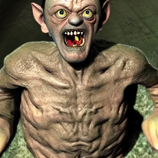 Image similar to photo of matteo salvini as gollum from lord of the rings, highly detailed