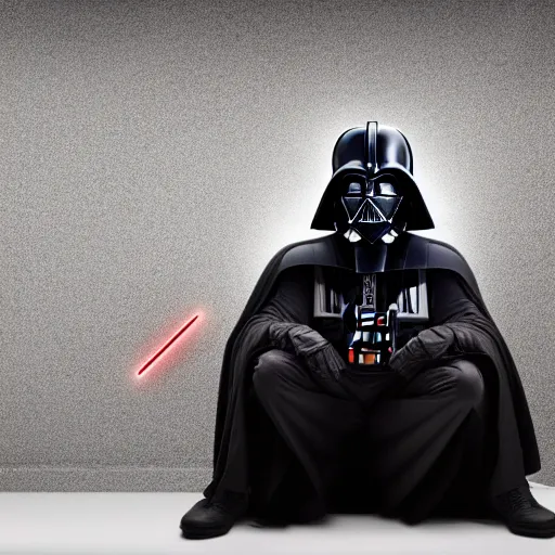 Prompt: Darth Vader sitting on the toilet, 4k photo