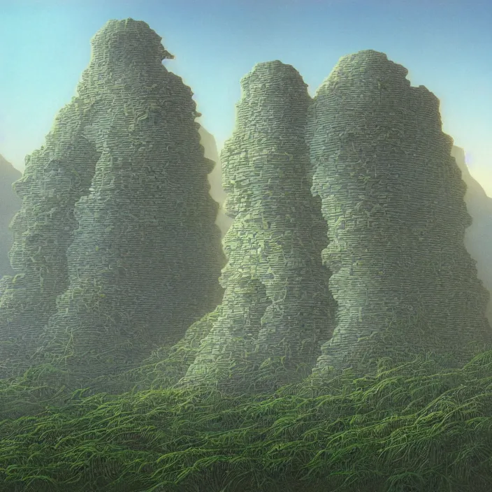 Image similar to a building in a landscape, by michael whelan