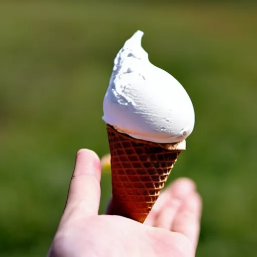 Image similar to levitating ice cream cone with a surprise