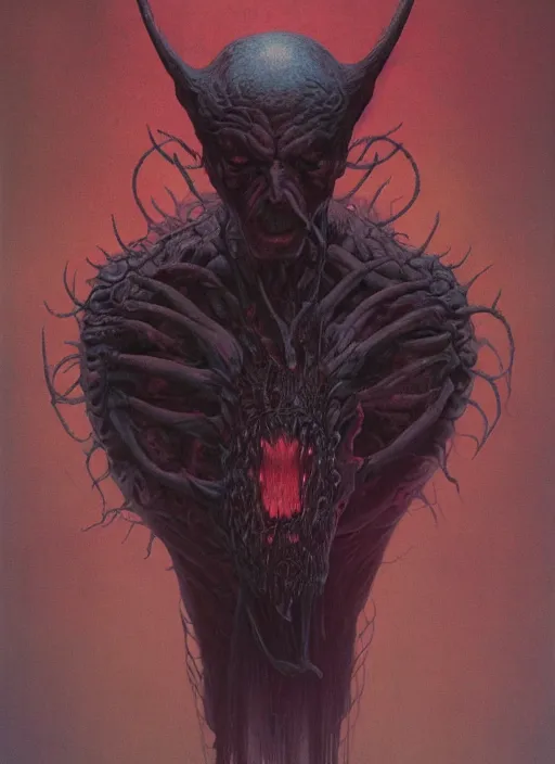 Prompt: a portrait of a demon by wayne barlowe