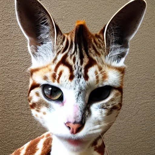 Image similar to mix between a cat and giraffe