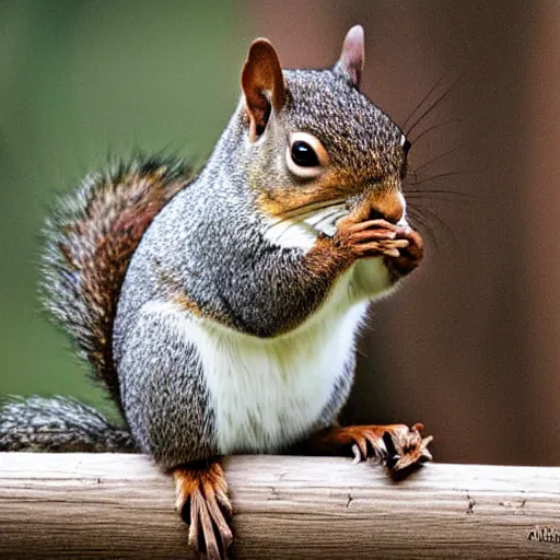 Prompt: a plump squirrel struggles to climb a fence, chunky critter, trending, digital art, very detailed, film photograph