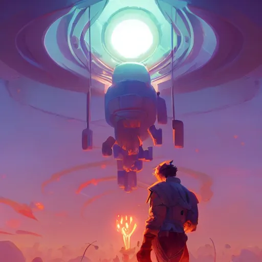 Image similar to hero world close encounters of the third kind, behance hd by jesper ejsing, by rhads, makoto shinkai and lois van baarle, ilya kuvshinov, rossdraws global illumination