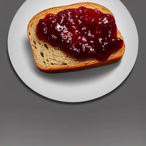 Image similar to A bread with jam on it, award winning photograph, artstation, incredible quality, hyperrealistic,