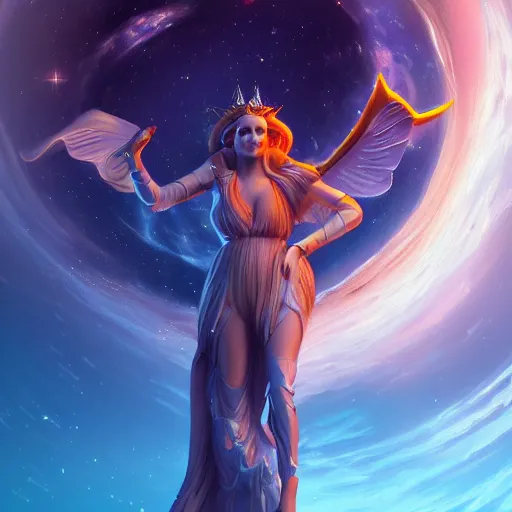 Prompt: Goddess of the Stars, artstation, 4k detailed