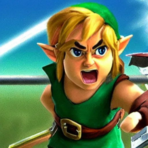 Prompt: Danny DeVito as Link in Ocarina of Time