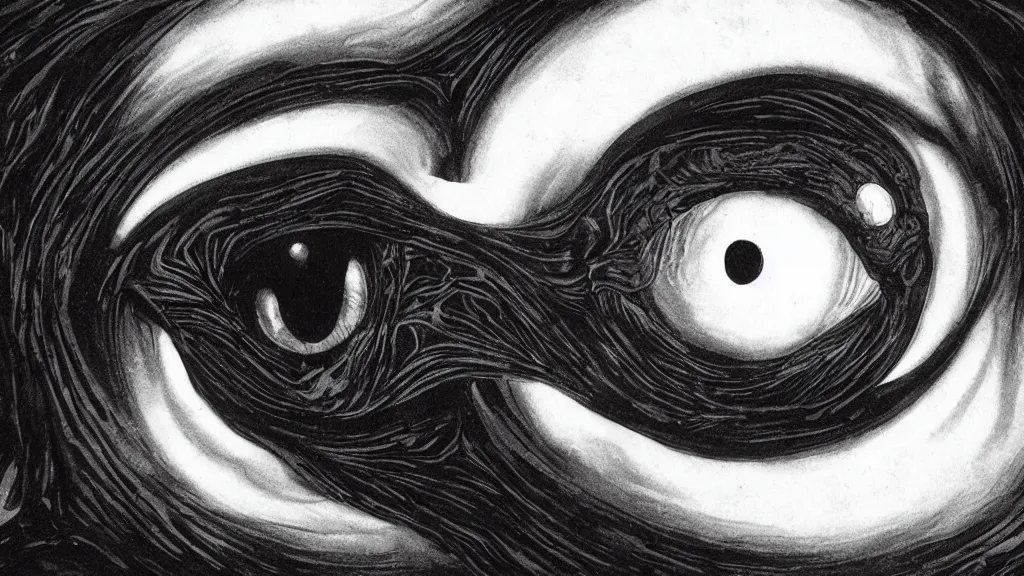 Prompt: eye of the storm, style of Giger, H. R. GIGER, style of Junji Ito, 4K, highly detailed, minimalistic, minimalistic, minimalistic, fine tuned, machina