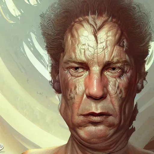 Image similar to svika pick as vladimir harkonnen, dune, portrait, intricate, elegant, highly detailed, digital painting, artstation, concept art, wallpaper, smooth, sharp focus, illustration, art by h. r. giger and artgerm and greg rutkowski and alphonse mucha