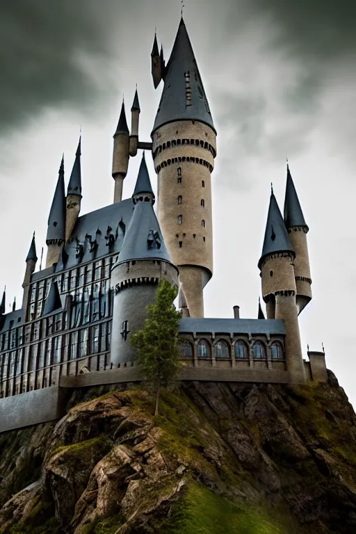 Prompt: a dslr photo of a hogwarts castle under attack, atmospheric, realistic, 4 k