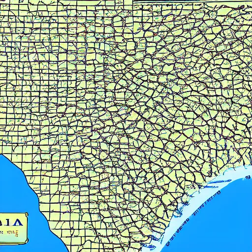 Image similar to topographic map of texas interstates. copyright rand