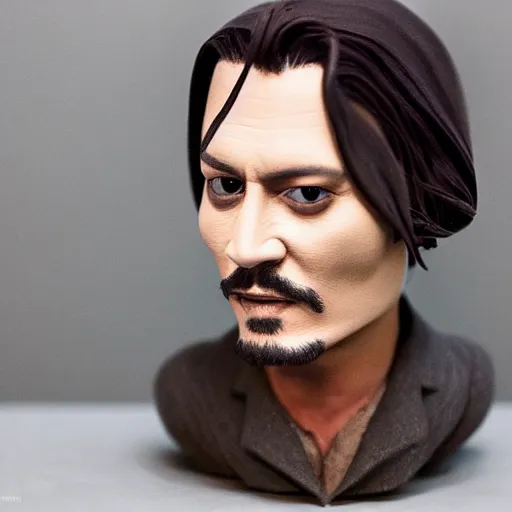 Image similar to clay model of johnny depp