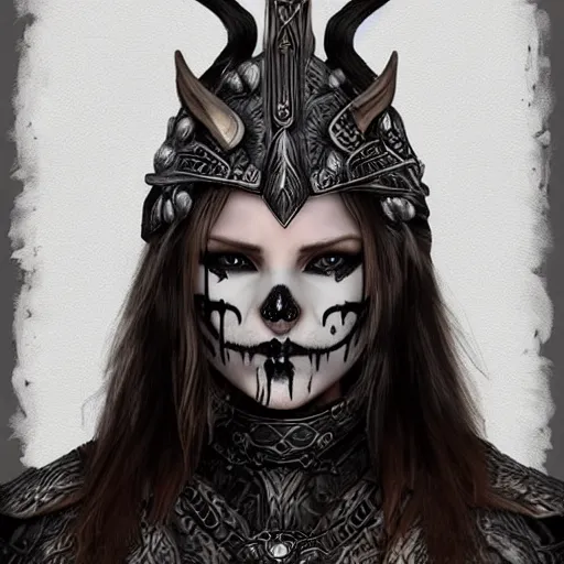 Image similar to a norse woman, facial piercings, very symmetrical, furry warrior's clothing, skull jewelery, highly detailed, by vitaly bulgarov, joss nizzi, ben procter, steve jung, concept art, concept art world, pinterest, artstation, unreal engine