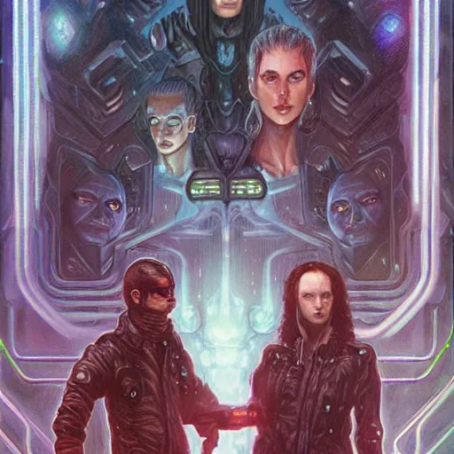 Image similar to neuromancer, painted by magali villeneuve