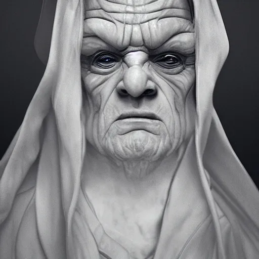 Prompt: portrait of darth sidious, wide angle shot, diffuse lighting, intricate, elegant, highly detailed, lifelike, photorealistic, smooth, sharp focus, a 2 4! film cinematography, cinematic, hyper realism, high detail, dream like atmosphere