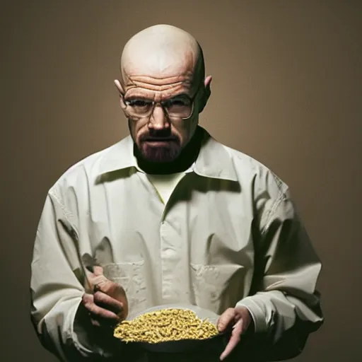 Prompt: walter white eating alfalfa, photography