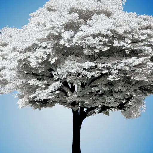 Prompt: tree on a white background, exterior design