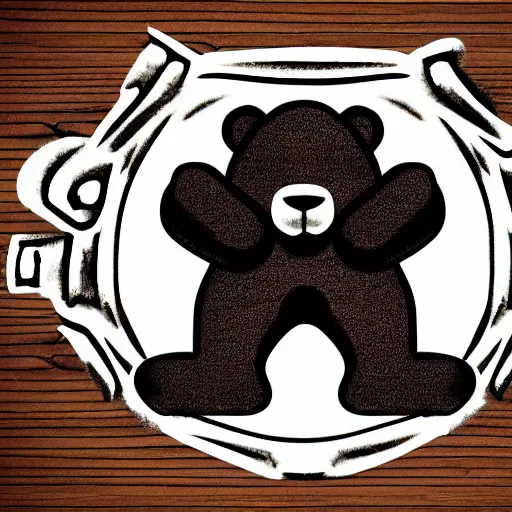 Image similar to a muscular furry cute bear logo, modern, pictorial mark, iconic logo