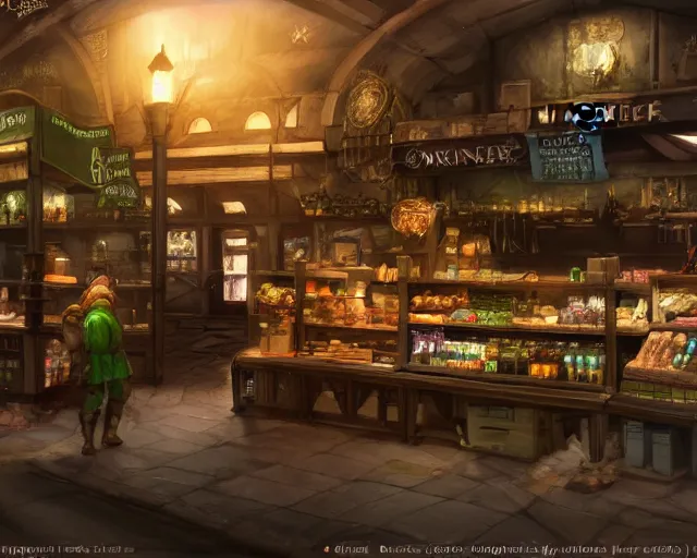 Prompt: fable concept art of bowerstone market, key lighting, soft lights, 8 k render,