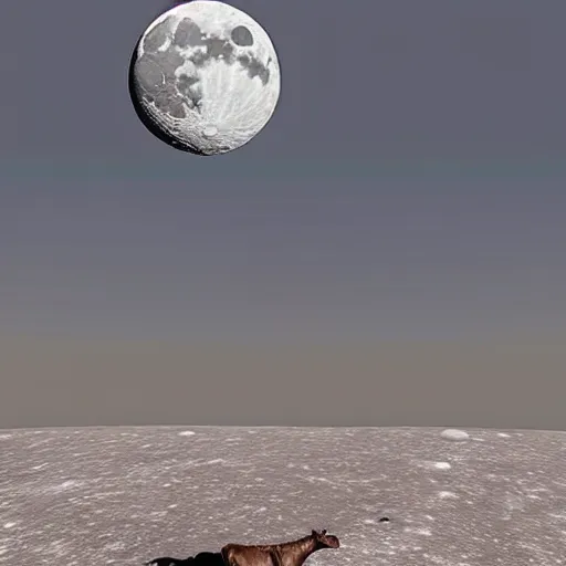 Prompt: ultra realistic cow jumping over the moon