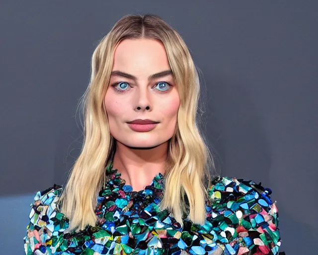 Prompt: margot robbie as led art, hyper detailed, award winning