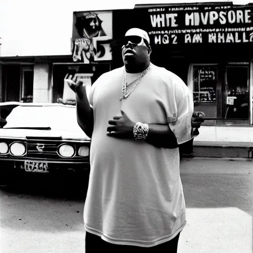 Prompt: white biggie smalls, photo,