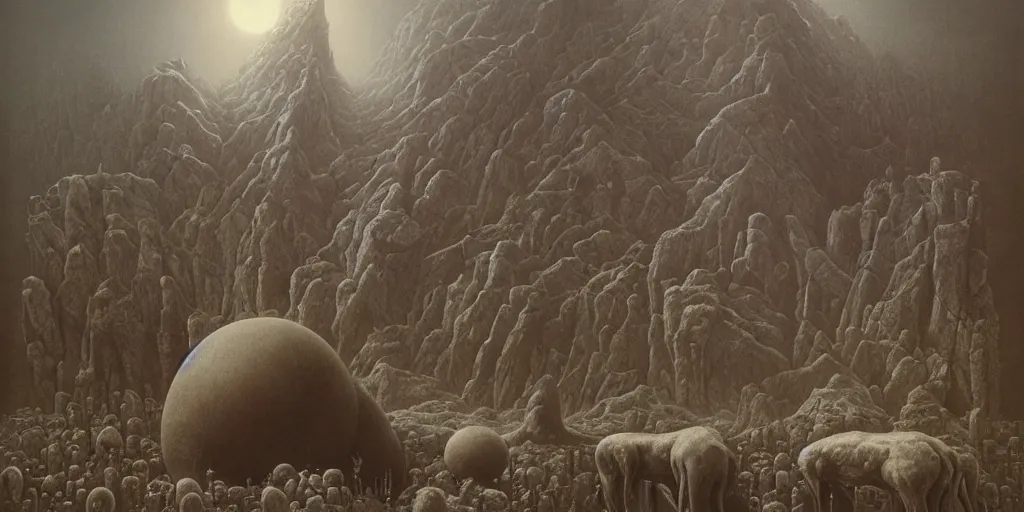 Image similar to Utopia, by Andrei Riabovitchev and Zdzisław Beksiński