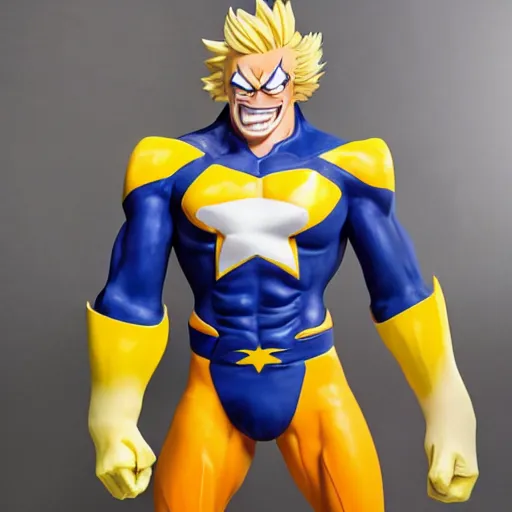 Image similar to all might from my hero academy live action, photo shoot