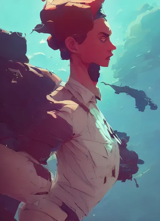 Image similar to overwhelmed with floating thoughts behance hd artstation by jesper ejsing, by rhads, makoto shinkai and lois van baarle, ilya kuvshinov, ossdraws, that looks like it is from borderlands and by feng zhu and loish and laurie greasley, victo ngai, andreas rocha