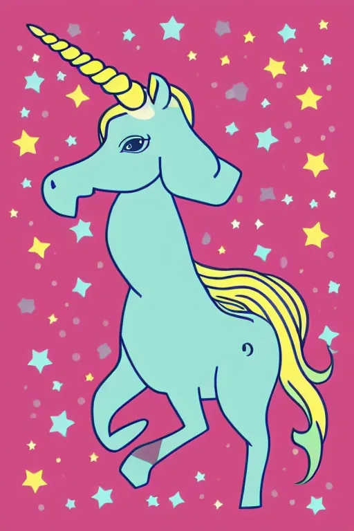 Prompt: A unicorn fitness coach, sticker, portrait, highly detailed, colorful, illustration, smooth and clean vector curves, no jagged lines, vector art, smooth